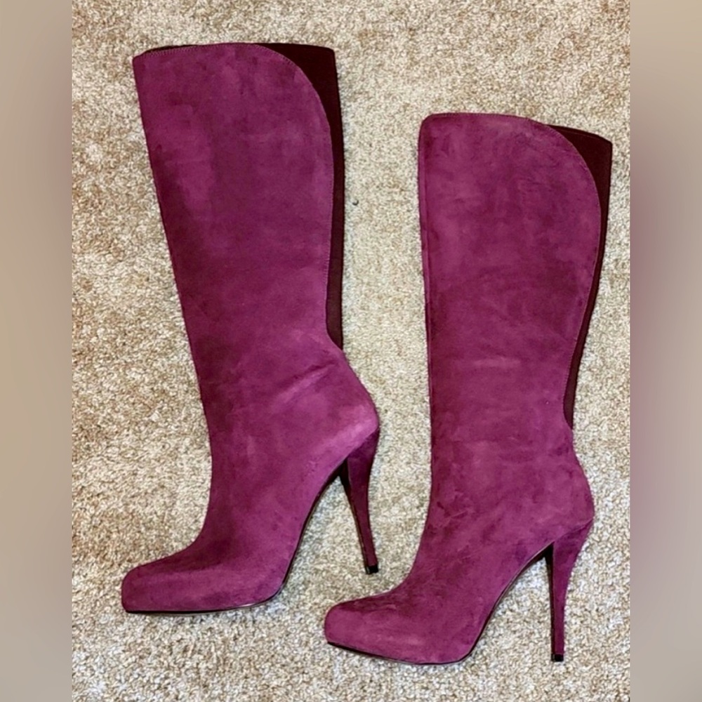 Size 6.5 Enzio Angiolini plum colored knee high boots